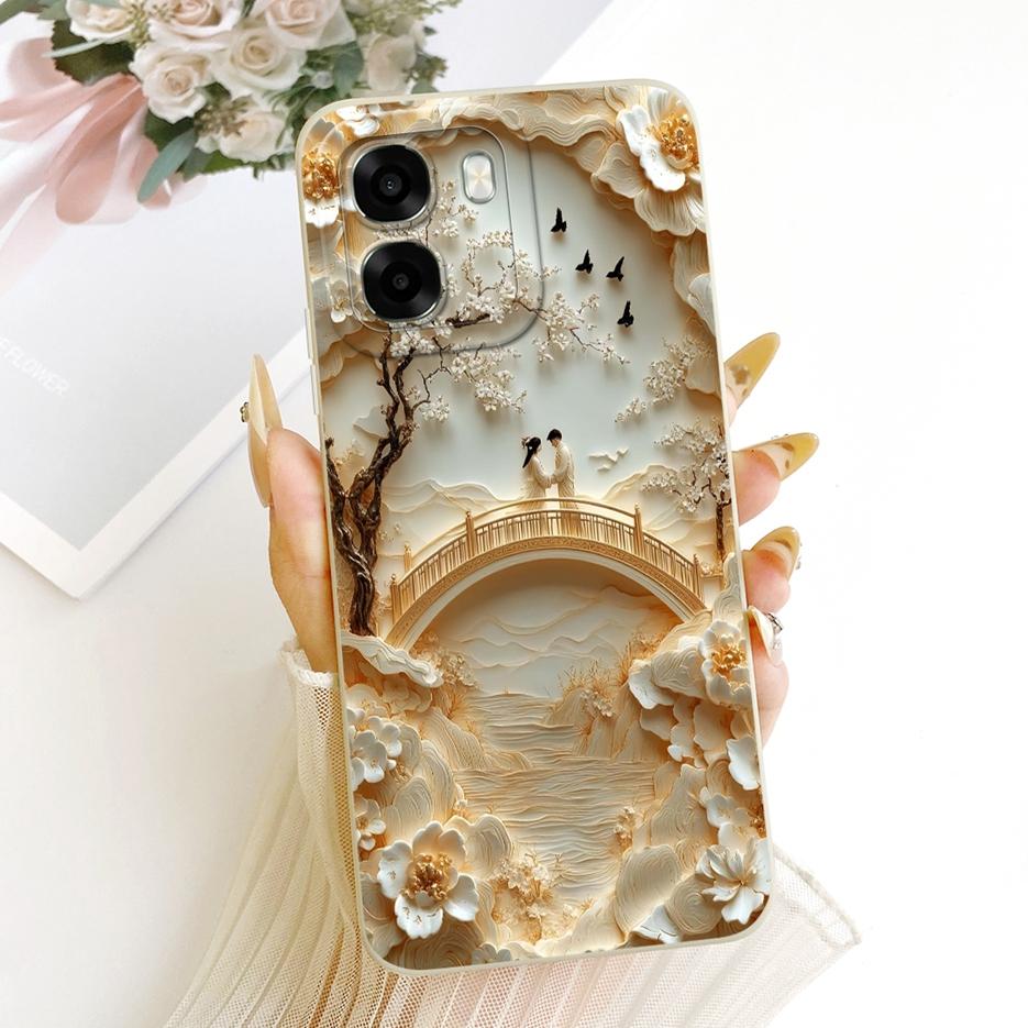 Для Oppo A6t Pro 4G Чехол CPH2849 Роскошные Цветы Конфетная Раскраска Мягкий Силиконовый Чехол Для Oppo A6t 5G OppoA6t Pro 4G Чехол Сумки