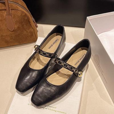 Ретро туфли Мэри Джейн на низком каблуке и мягкой подошве для женских весенних моделей 2025 года с юбками, маленькие квадратные носки, нежный ветер, вечерние туфли