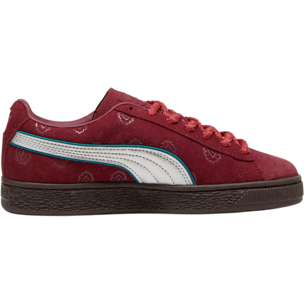 One Piece x Puma Suede для детей старшего возраста Пираты Красных Волос Детские Кроссовки Команда-Королевский-Красный Серебряный 396716-01