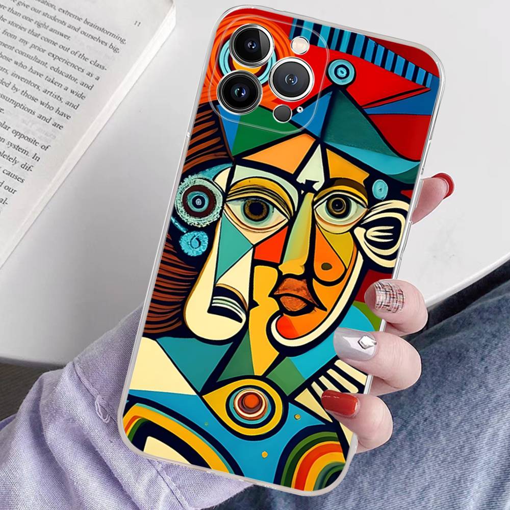 Прозрачный чехол из ТПУ для телефона с абстрактным рисунком Пикассо для IPhone 17 11 12 13 14 15 16 Pro Max 16 Plus
