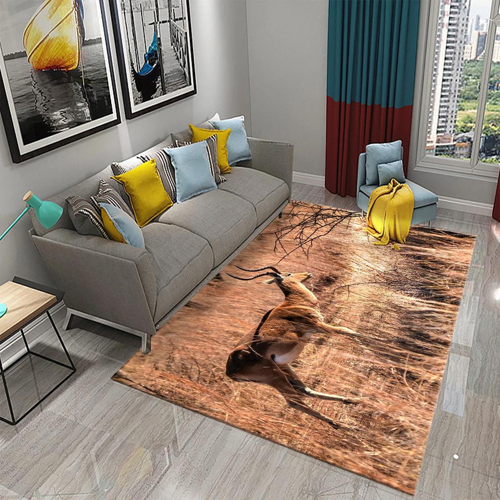 3D Ковер Антилопа Прекрасный Ковер с Животным для Ванной Комнаты Кухни Прихожей Противоскользящий Напольный Ковер Украшение Гостиной Спальни Придверный Коврик
