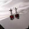 Goth Liquid Heart Cross Star Pendant Earrings Women Zircon Love Earring