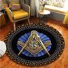 Masonic Freemason Illuminati Print Carpet  Area Rugs Round Carpet for Living Room Floor Mat Flannel Anti-Slip Mat for Children