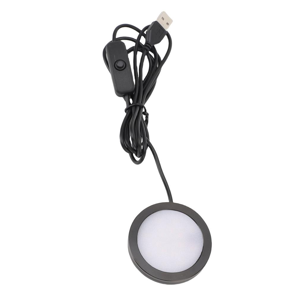 LED Round Light Ultra Thin Aluminum Casing Under Counter Lighting with 1.5m Cable for Ceiling Bedroom Kitchen USB Plug