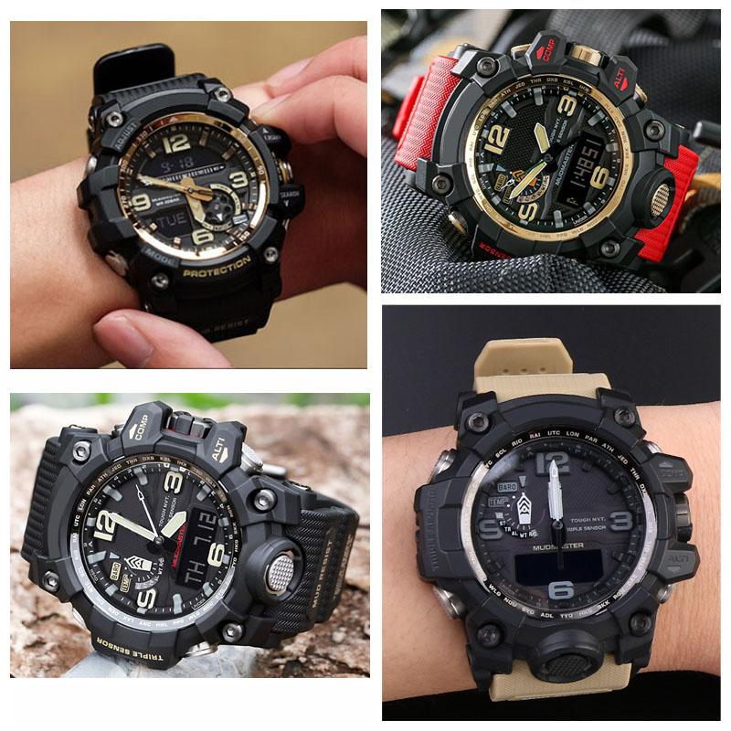 Смоляной силиконовый ремешок для часов для Casio Big Mud King GWG-1000GB Черный Золотой G-SHOCK Серии GWG-1000 Резиновый ремешок с инструментами Браслет