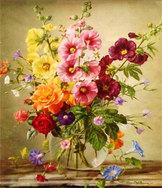 RUOPOTY DIY Frame Oil Painting By Numbers Daisy Flower Acrylic Home Decor On Canvas Wall Art Picture Rose For Living Room