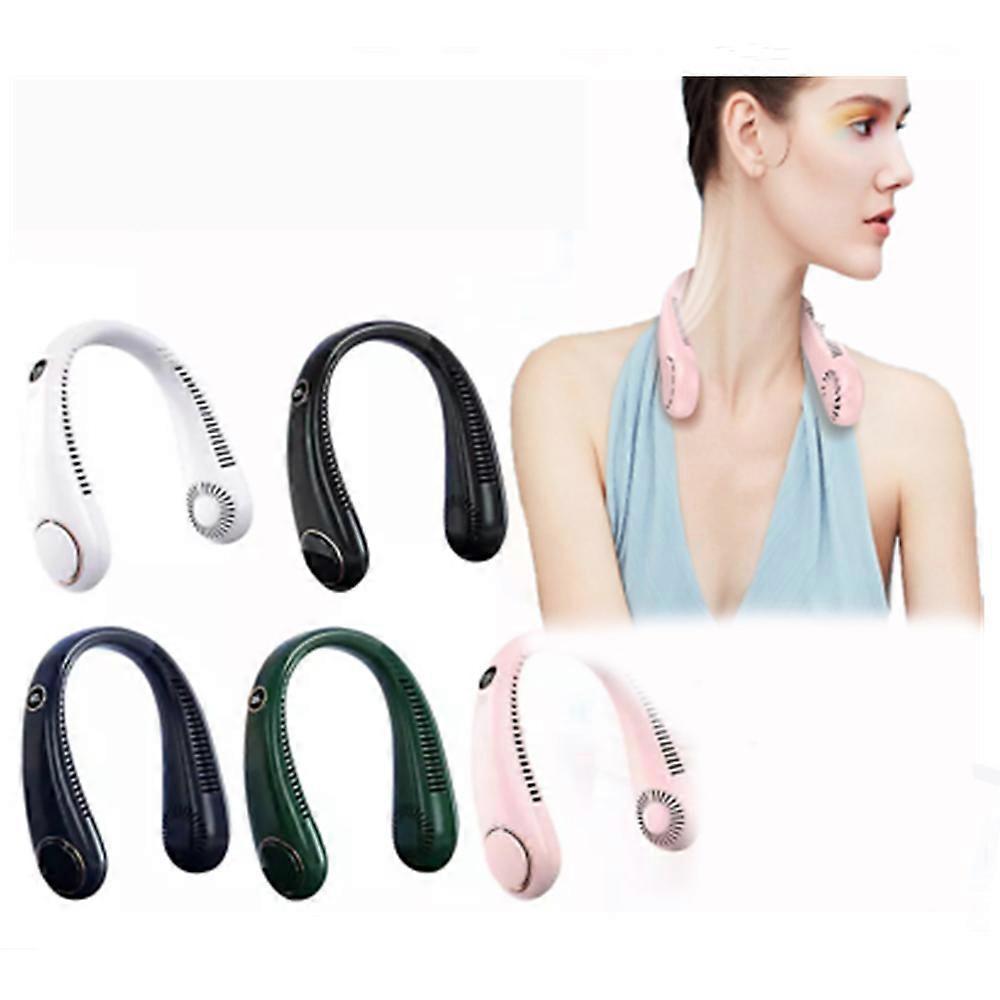 Mini Neck Fan Portable Hanging USB Rechargeable Air Cooler Bladeless Fan