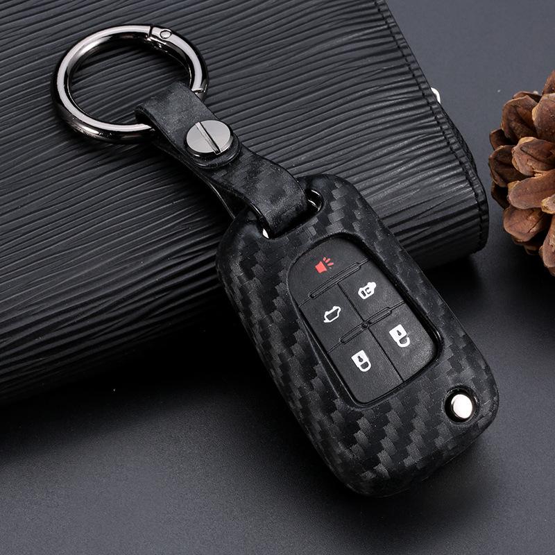 Силиконовый чехол из углеволокна для ключа Buick Excelle 15T/18T и складного ключа Chevrolet