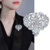 Elegant Heart Shape Pin Shining Suit Rhinestones Inlaid Brooch Lapel Dress Women Badge Jewelry Gift