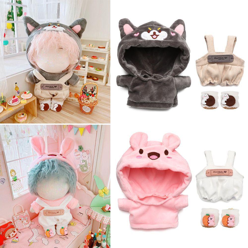 Accessories Playing House Cartoon Plush Shoes Doll Clothes Mini Animal Hoodies Suspender Pants