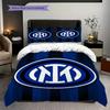 Inter Milan Stripes Emblem Three-piece set (1 * duvet cover + 2 * pillowcase, without core) Christmas birthday gift Duvet cover and pillowcase