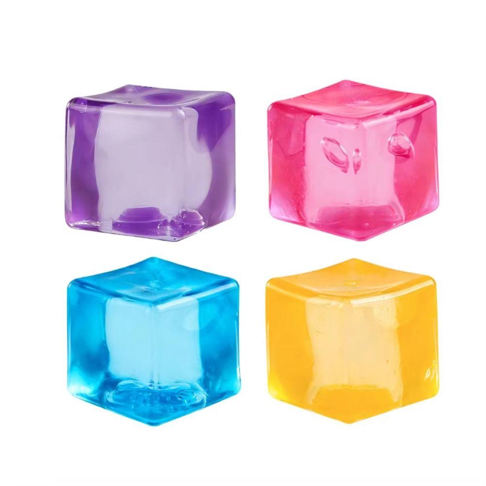 Glutinous Cube Squeeze Ball Clear Squishy Toy Decompression Slow Rebound Toy Office Break
