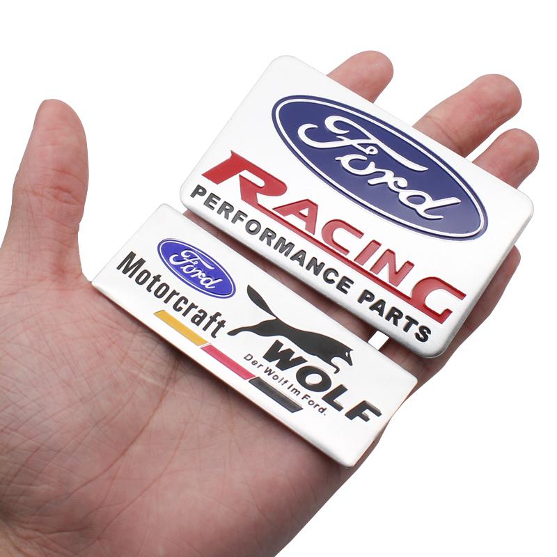 TQ012For Ford Fiesta Kuga Mondeo Mustang S-MAX C Max Ranger mk4 3D Aluminum Car Body Emblem Stickers Tail Trunk Badge Decal Accessory