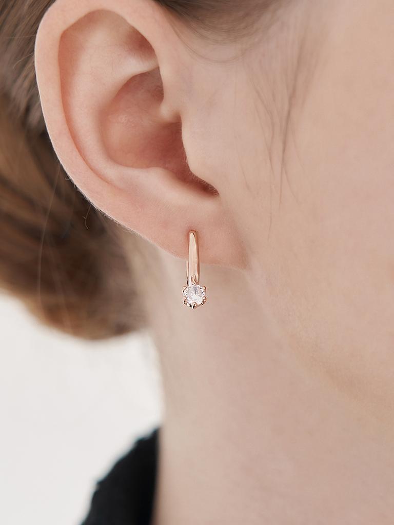 Ellejewelry Серьги-пусеты Basic Cubic Point из 14K GF с одним замком Elgpee554