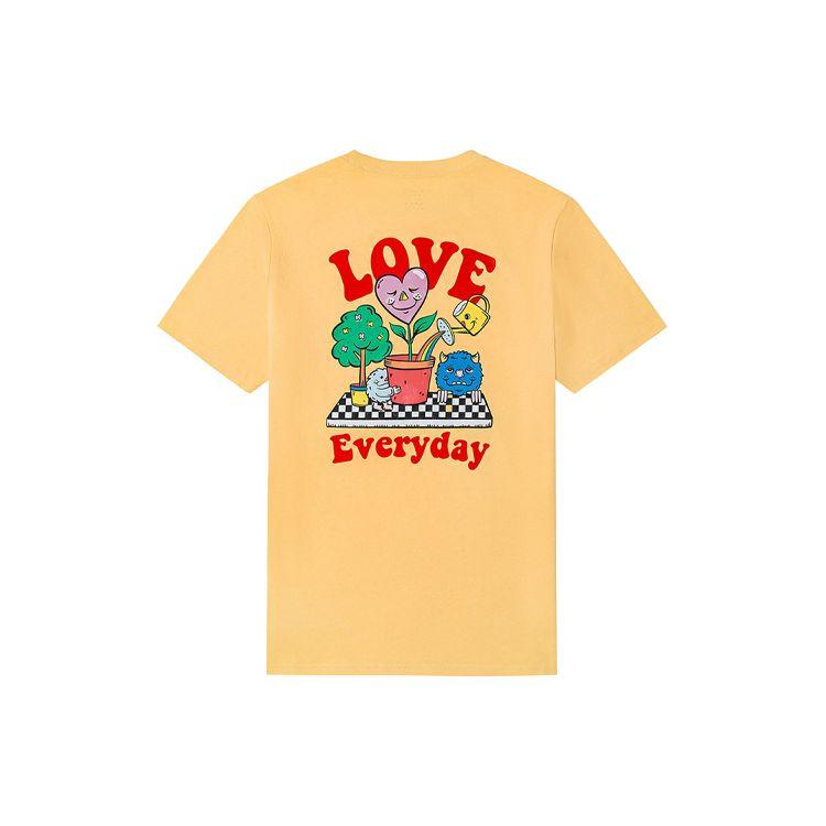 Vans American Retro Cartoon Letter Fun Print Casual Short Sleeve T-Shirt Women Tops Lemon-Yellow VN0A5H7AYE6