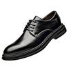 Мода Британская Мода Мужские Остроносые Деловые Кожаные Туфли на Шнуровке Классические Весенние Мужские Высококачественные и Удобные Оксфорды