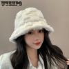 Женская шляпа-рыбак Зимняя корейская вязаная шапка Повседневная теплая и бархатная шапка