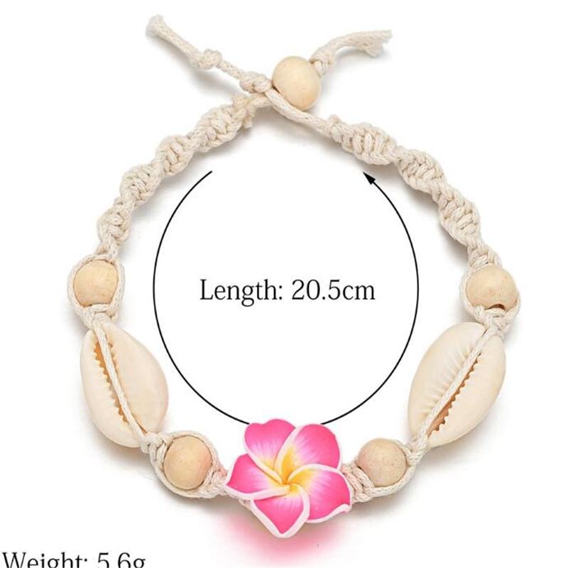 Shells Weave Rope Ankle Bracelet Woven Braid Leather Ropes Adjustable Anklets Bracelets Jewelry