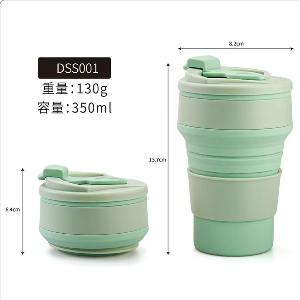 SHIMOYAMA 350 мл складная чашка мини-выдвижная чашка силиконовая портативная чайная чашка для путешествий на открытом воздухе телескопическая кружка для питья кофе с крышкой