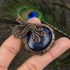 Natural Lapis Lazuli Gemstone Handmade Copper Wire Wrap Pendant 2.25" P6R00