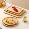 Natural Oak Solid Wood Rectangular Wooden Japanese Tableware Household Fruit Tray Wooden Tea Tray Hot