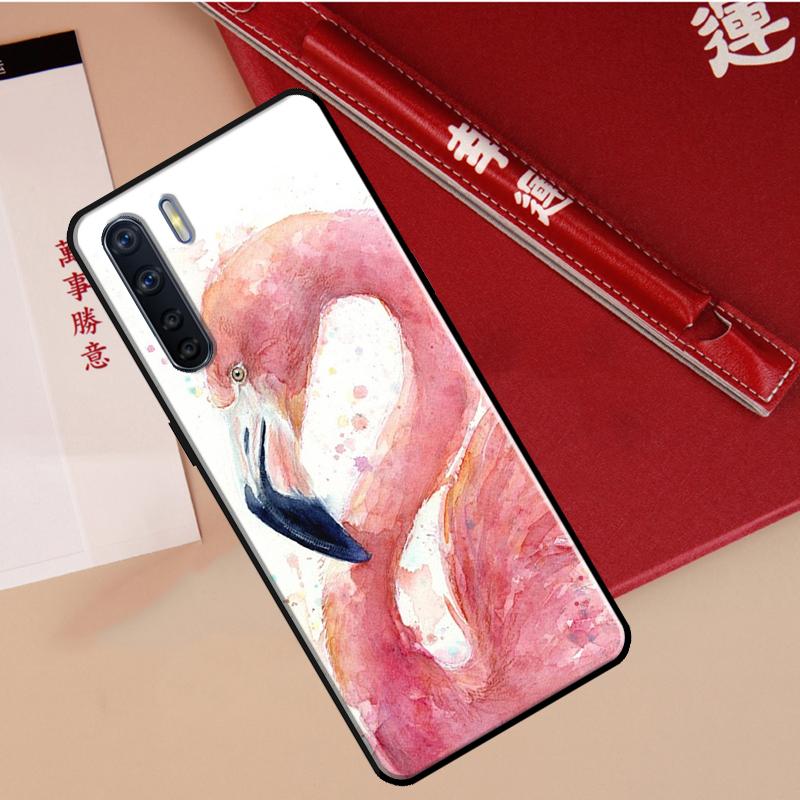 Pink Red Flamingo Case For Oppo A94 A18 A74 A57 A17 A77 A38 A58 A78 A98 A54 A80 A60 A40 A96 A76 A16 A15 A5 Pro