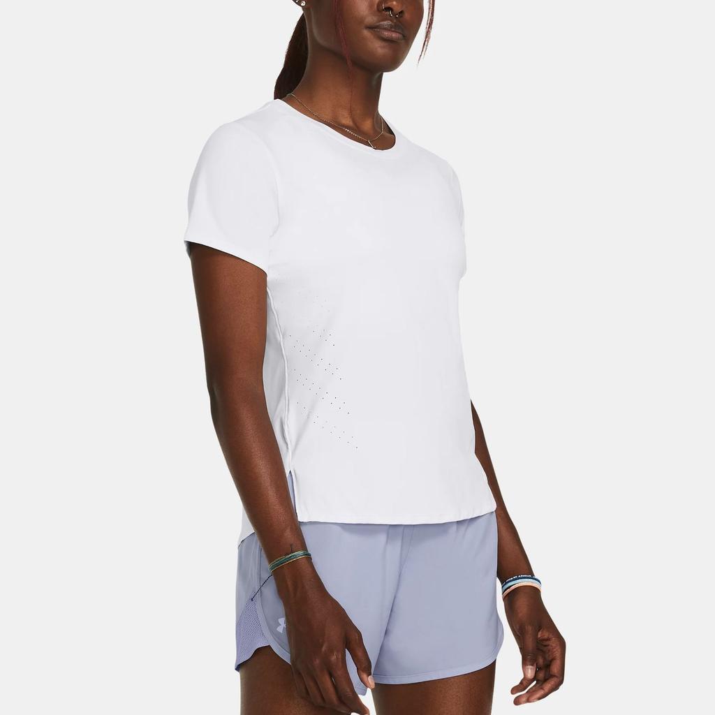Under Armour Футболка UA Elite Solid Quick-Dry с круглым вырезом и коротким рукавом, женская, белая 1383364-100