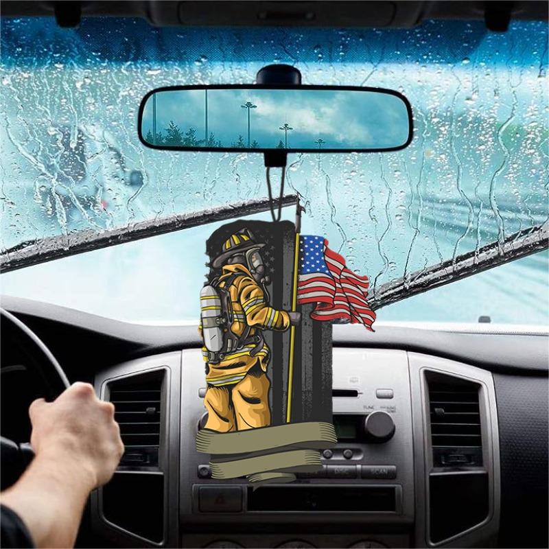 1 шт. подвесной освежитель воздуха в форме американского пожарного для автомобиля, ароматизированный парфюм, подвесное зеркало заднего вида, ароматерапия