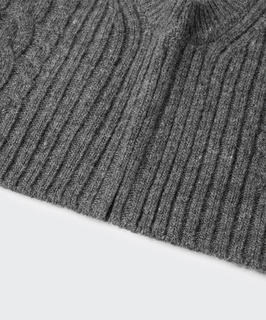 MUSINSA STANDARD Lambswool Cable Knit Balaclava [Medium Grey]