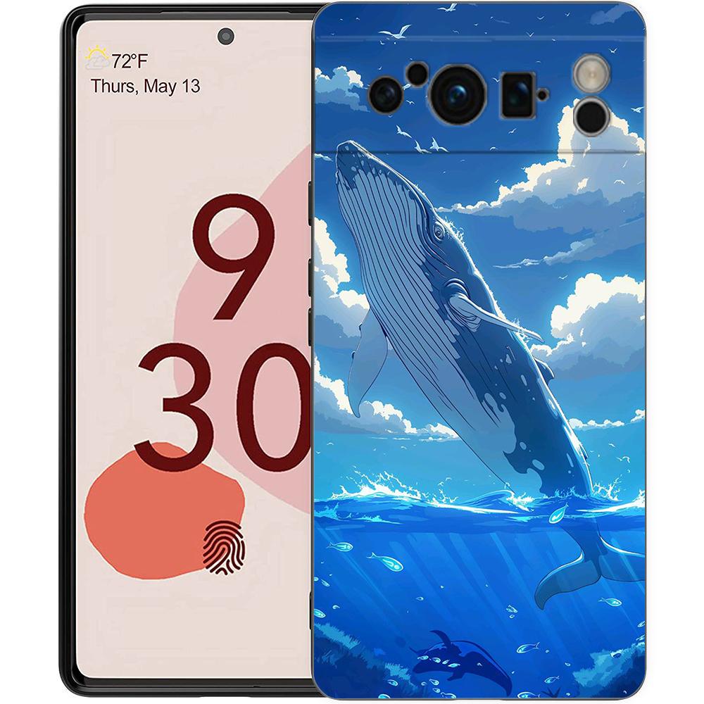 Anime Scene Whale Phone Case Cover for Google Pixel 9 8 7 6 7A 6A Pro Shockproof Silicone Soft 9 Pro XL Soft Shell Capas Fundas