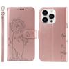 For iPhone 14 Pro Leather Case Wallet Phone Cover Dandelion Imprint