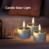 Solar Tea Lights Outdoor Garden LED Flameless Flickering Candle Light Landscape Courtyard Lamp Waterproof Dusk To Dawn Lighting