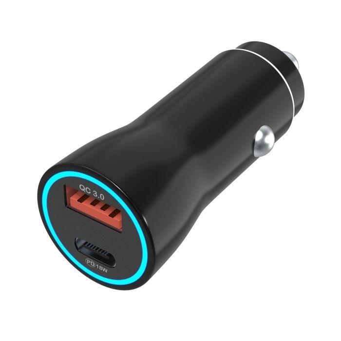 Allume cigare pour iPhone 16 / 16 PLUS / 16 PRO / 16 PRO MAX - Chargeur Voiture Rapide port USB USBC Phonillico®