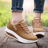 Women Shoes Pu Leather Breathable Waterproof Wedges Platform Shoes Women Sneakers Lace Up Casual Shoes Woman Flats Loafers