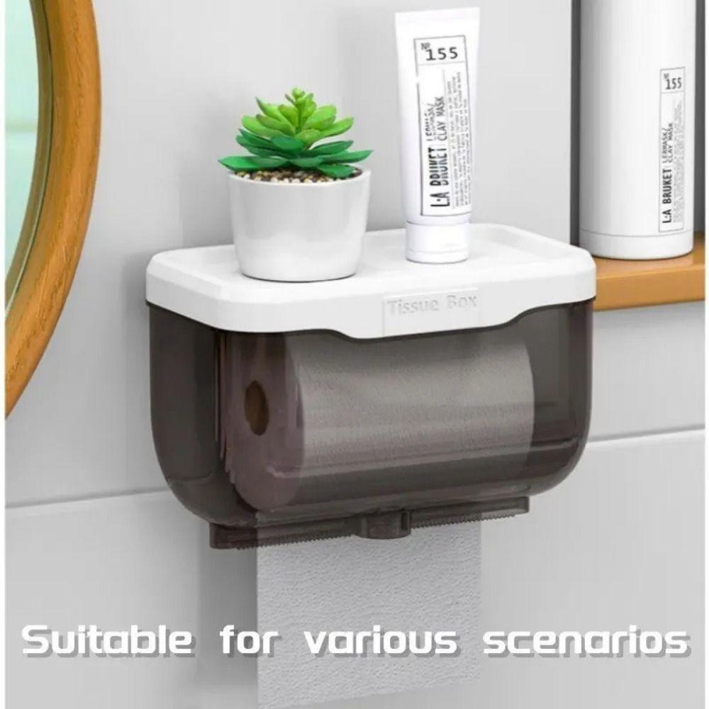 Plastic Tissue Box Wall Mounted Toilet Paper Holder Portable Tissue Holder  Storage Rack