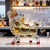 Bull Shaped Glass Decanter, Lead-Free Hand-Blown Whiskey Liquor Bottle, Bull Market Fortune Wine Decanter, Unique Home Bar Decor