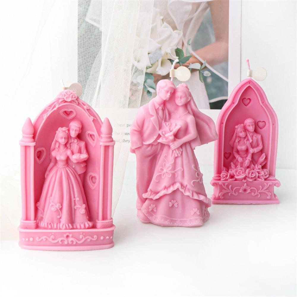 Lover Silicone Candle Mold Bride Groom Soap Resin Mould Gypsum Candle Making Tool Human Craft Molde De Vela Wedding Decor DIY Valentine's Day Gift