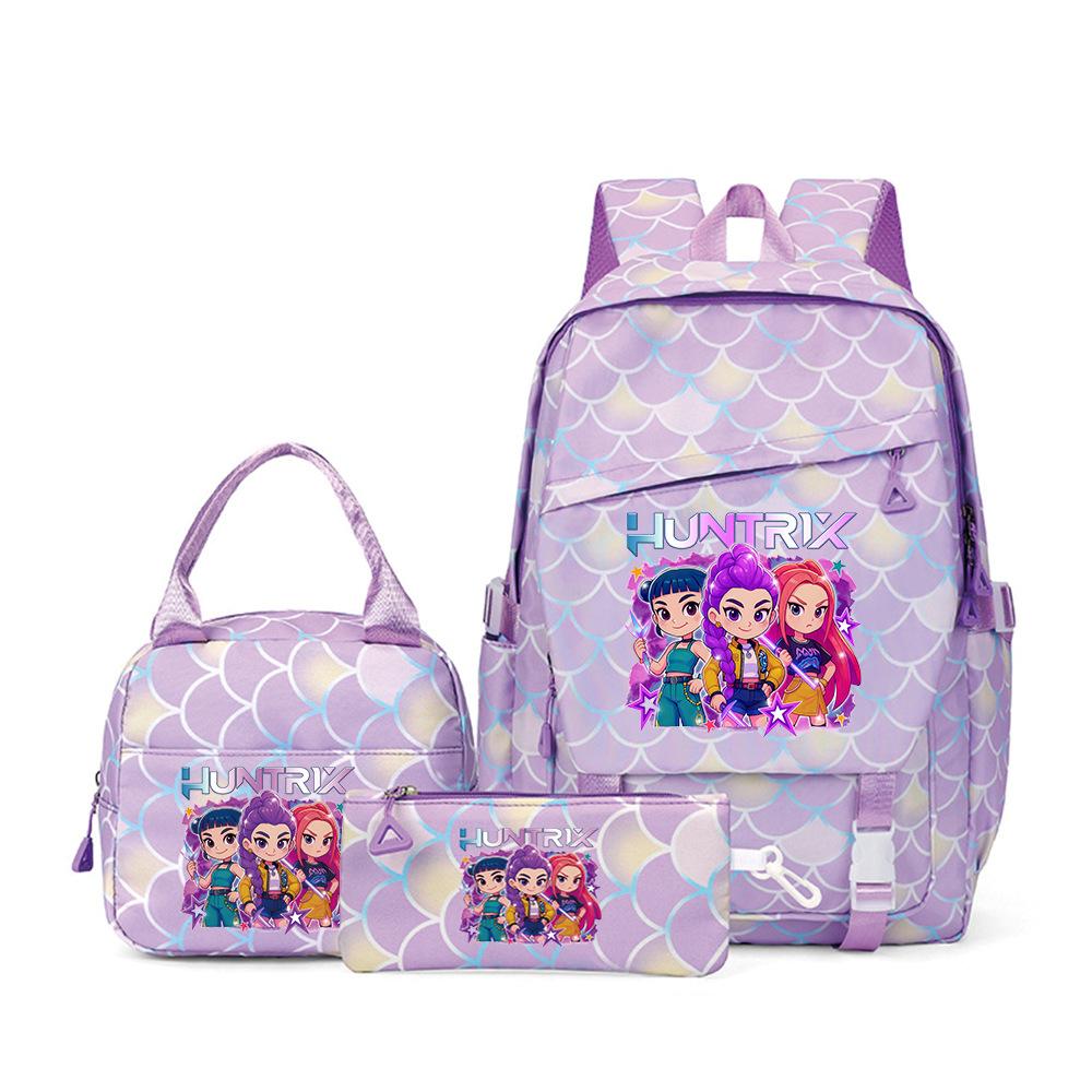 Kpop Witch Hunter Girl Group Primary School Students Print Children'S Backpack Schoolbag Three-Piece Schoolbag
