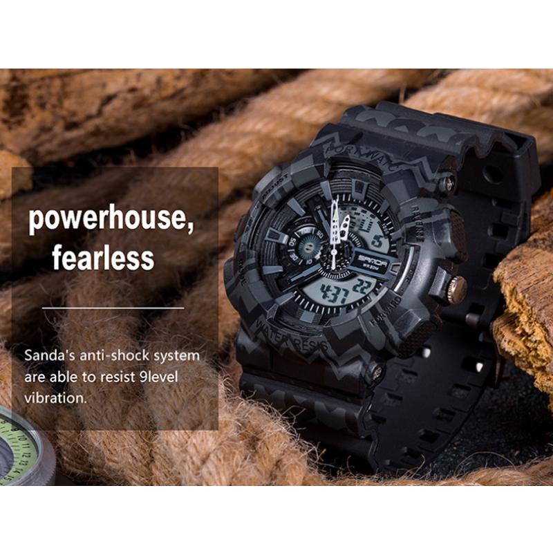 SANDA Waterproof Men's Watch Electronic Fashion Multifunctional Outdoor Watch Sports Watch