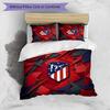 Atletico Madrid Pattern Printed 3PCS Bedding Set Soft Skin-Friendly Washable Duvet Cover & Pillowcases Set All Season Bedroom