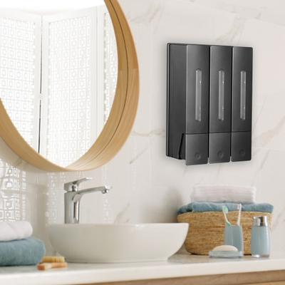 Настенный дозатор мыла с 3 камерами 400 мл x 3 без сверла для шампуня