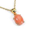Garnet Coral Single Necklace Pendant Silver Undyed SANSUI