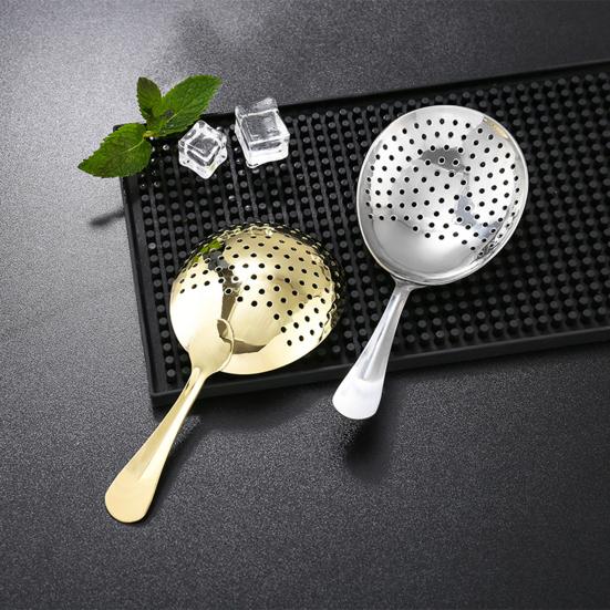 Julep Strainer Professional Удобная сетка 304 Нержавеющая сталь Эргономичная ручка Коктейльный фильтр Ложка Кухонные принадлежности