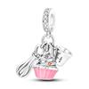 925 Silver Charms Tableware Candle Coffee Cup Wine Glass Beads Pendants Fit Bracelet Necklace DIY Jewelry Gift