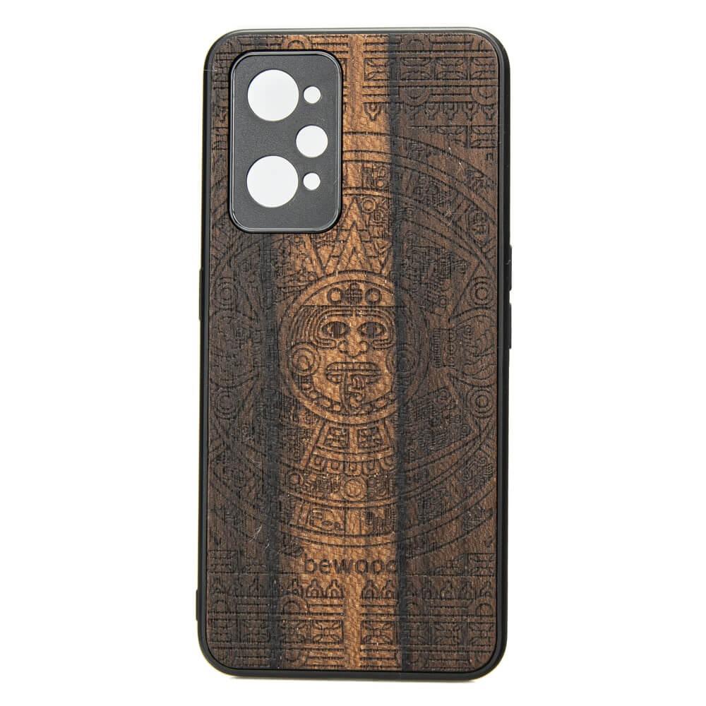 Realme GT 2 / GT Neo 2 / GT Neo 3T Wooden Case Aztec Calendar Ziricote