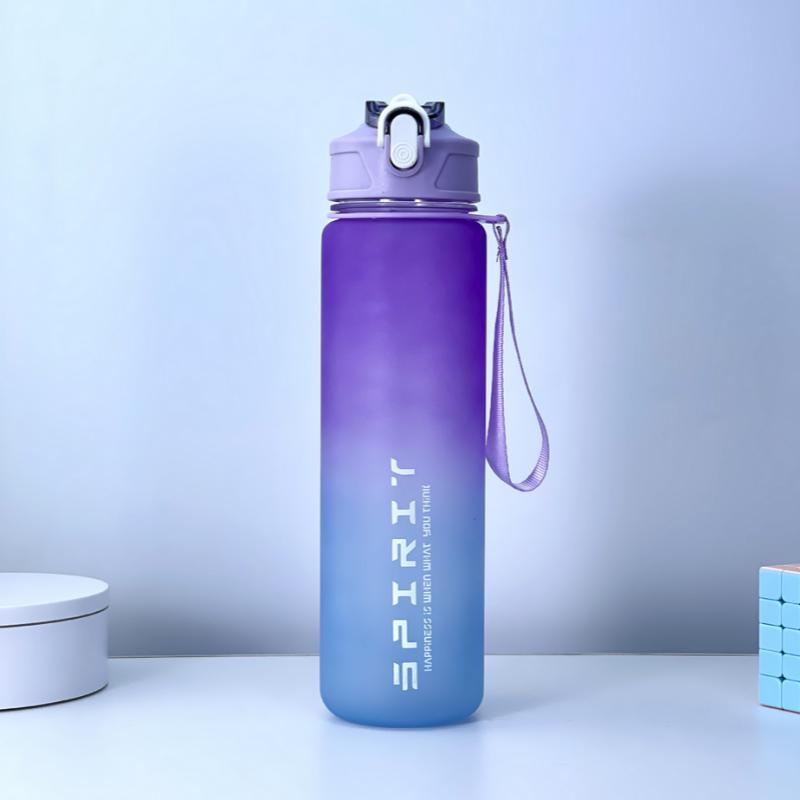 Спортивная Бутылка для Воды с Трубочкой для Отслеживания Времени Герметичная Защелкивающаяся Откидная Крышка для Удобной Переноски Идеально Подходит для Приключений на Открытом Воздухе