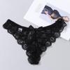 T-back Transparent Underpants Lace Flowers Thong Hollow Bow Panties Women's Underwear G String