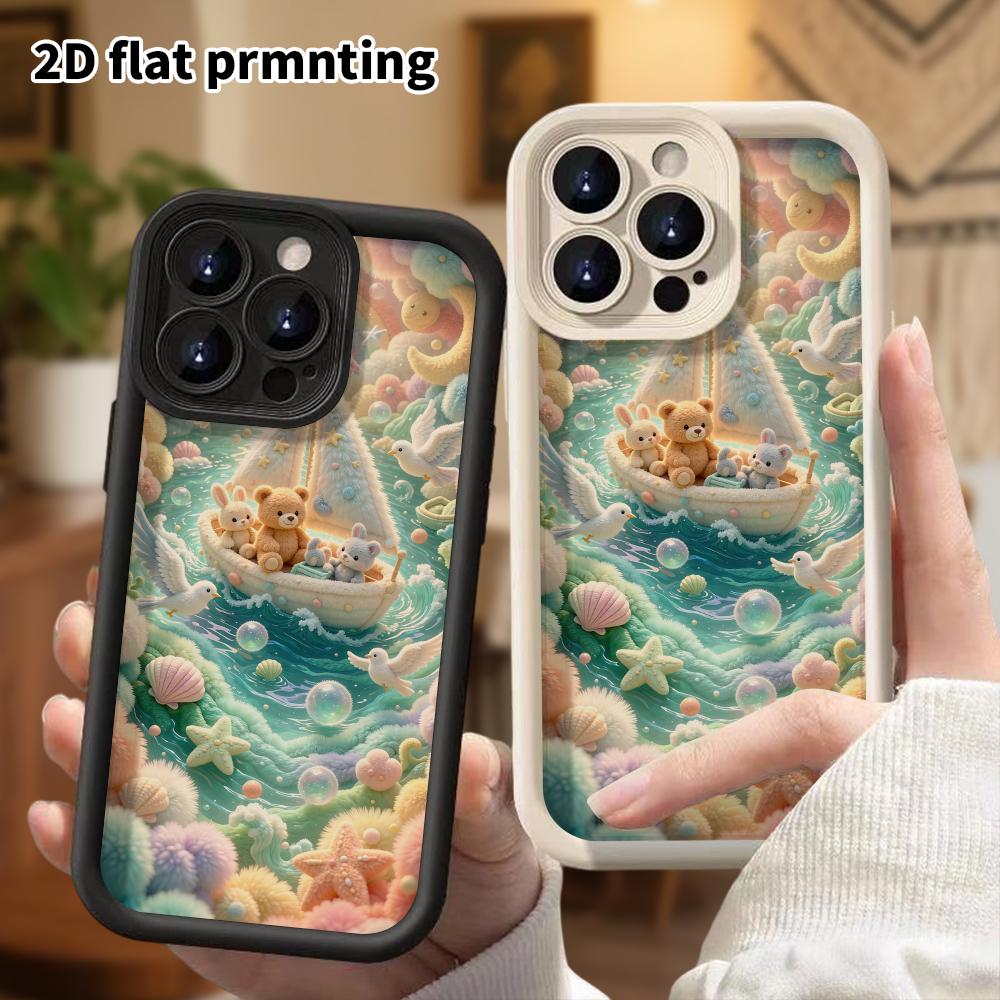 Phone case: 2D flat, suitable for iPhone 18 17 16 15 14 13 12 Pro, snow mountains and forests, perfect Christmas and Halloween holiday gift ...