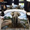 Комплект пододеяльников с изображением слона, комплект королевского размера, комплект постельного белья с изображением диких животных для детей, подростков, мальчиков, двойной пододеяльник из микрофибры King