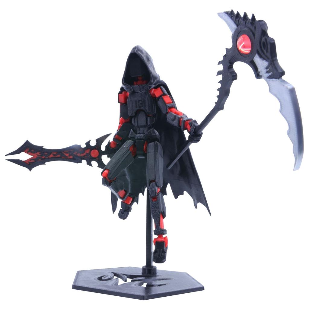 Articulated Action Figure with Cloak and Scythe 3D Printed Movable Collectible Model for Display and Decoration